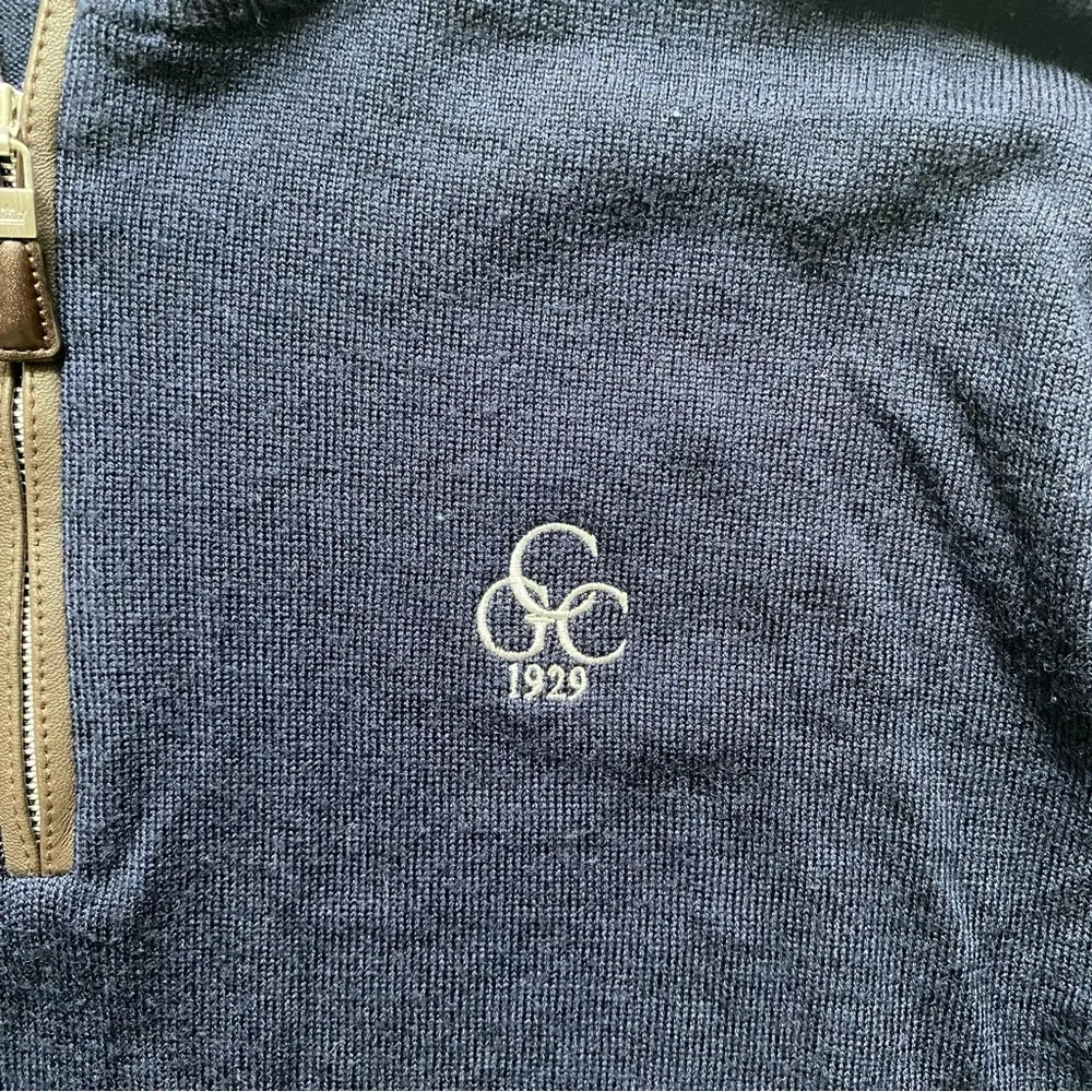 Peter Millar 1/4 Quarter Zip Sweater Merino Silk Blend Carolina Golf Club - Picture 4 of 6